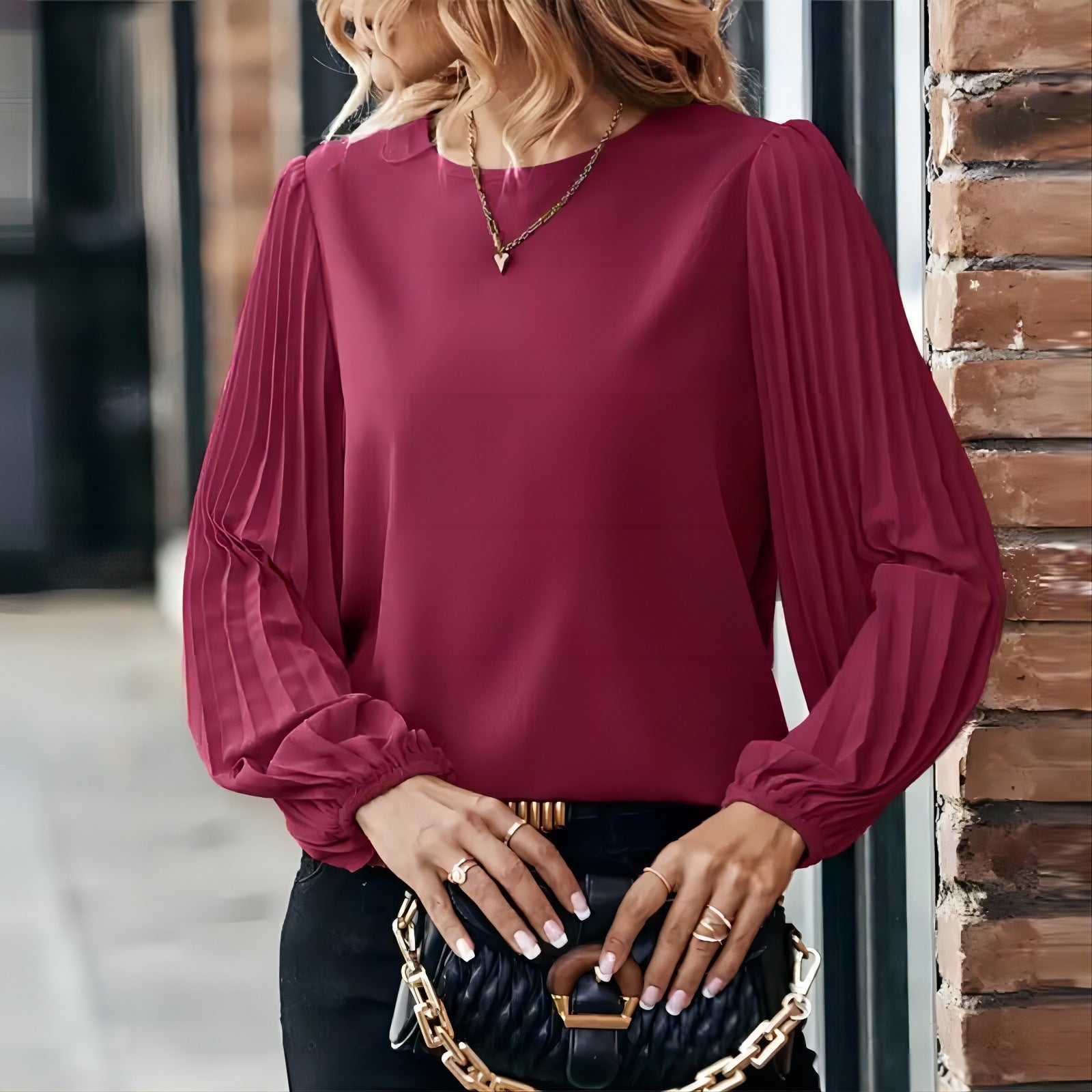 Long-sleeved Shirt Round Neck