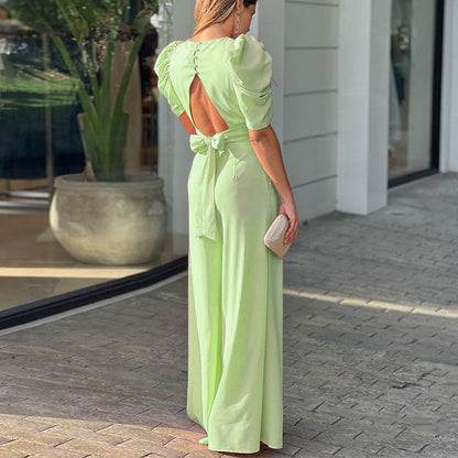 Open-back Slim Jumpsuit