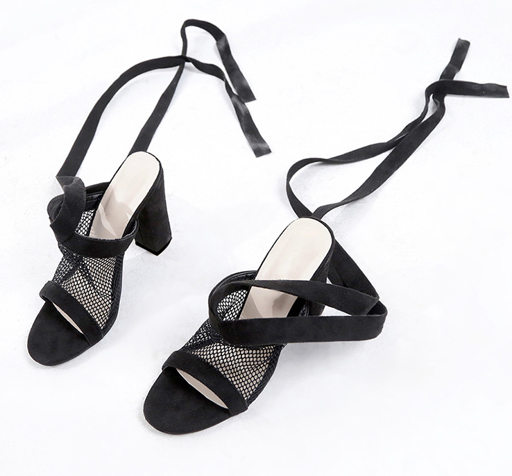 Elegant Black High Heels With Strap