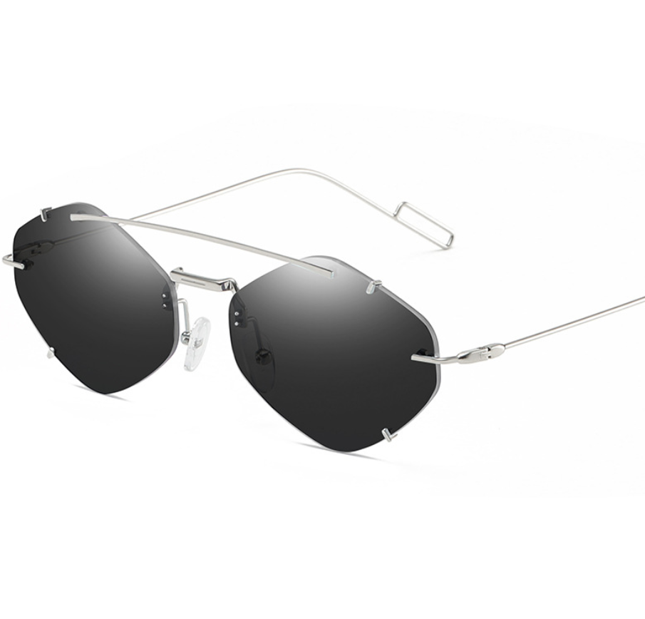 Frameless polygon sunglasses