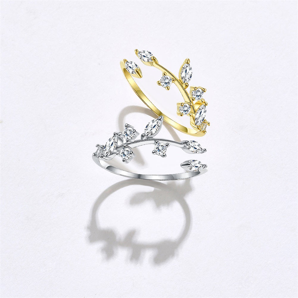 925 Silver Leaves Ring