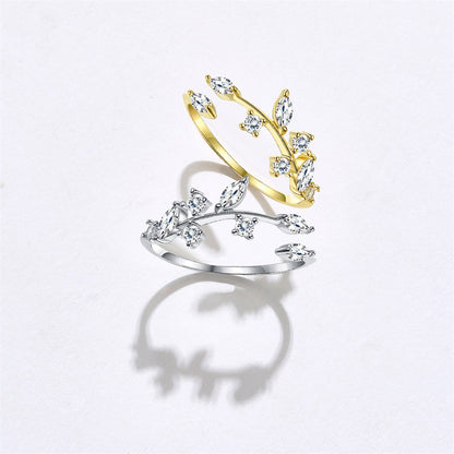 925 Silver Leaves Ring