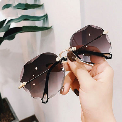 Rimless Polygonal Sunglasses