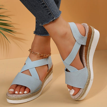 Cross-strap Platform Sandals