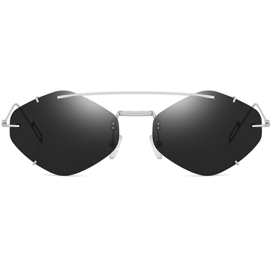 Frameless polygon sunglasses