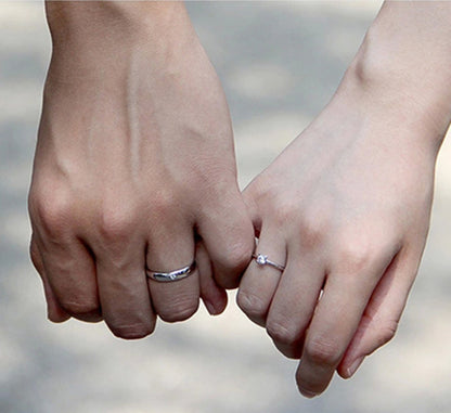 925 silver adjustable couple rings