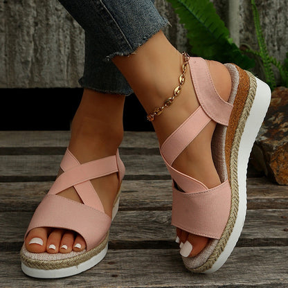 Cross-strap Platform Sandals