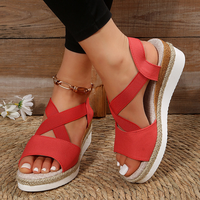 Cross-strap Platform Sandals