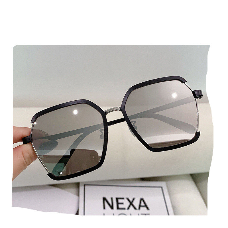 Oversized Sunglasses Half-Frame Uv400