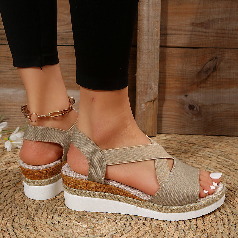 Cross-strap Platform Sandals