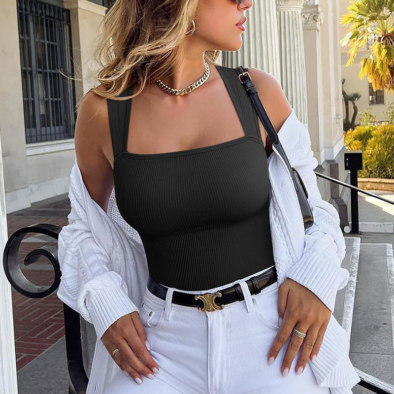 Square Neck Tank Top Summer Shapewear