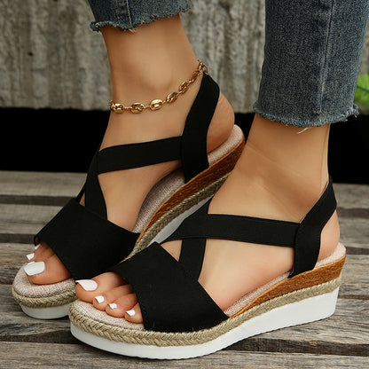 Cross-strap Platform Sandals