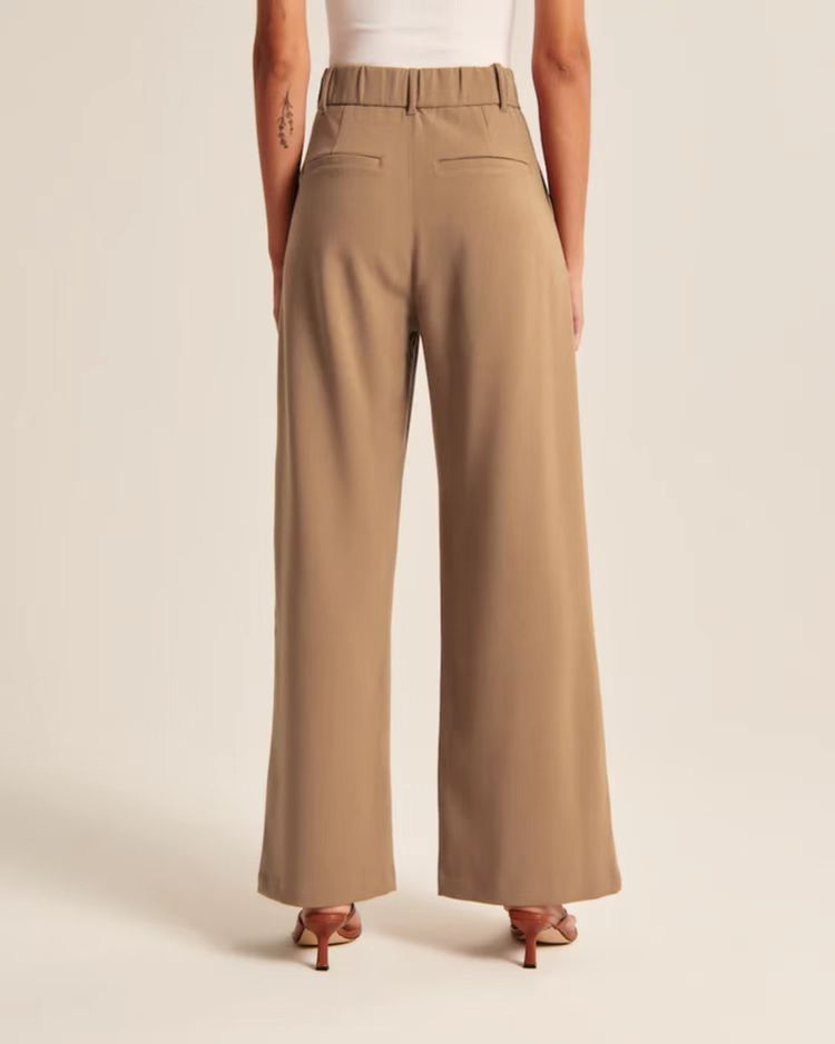 High Waist Trousers Straight  With Pockets