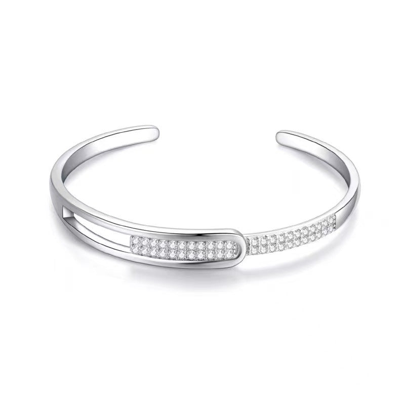 Silver 925 Sterling Silver Bracelet Full Saphire Diamond